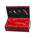 Satin Cloth Interior 2 Bottle Wooden Wine Box For Custom Cherry Color