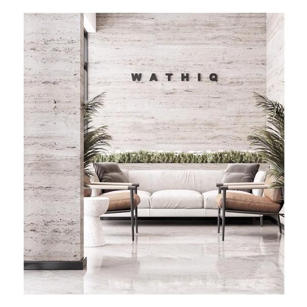 Vitrified White Porcelain Travertine Exterior Wall Tile 1200 x 600 with Glazed