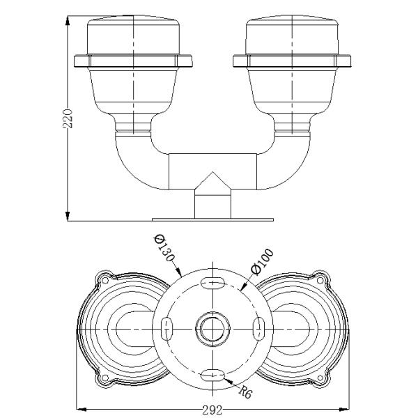 Dual Head 3W Aviation Obstruction Light Aluminum Alloy Base For Tower