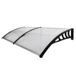 Soundproof 200x100 Canopy Rain Cover , Polycarbonate Porch Canopy Black Holder