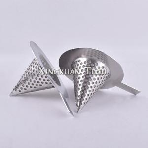 China Temporary Stainless Steel Conical Strainer perforated woven for Pipeline filtration on sale