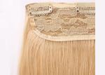 Yellow Clip In Natural Hair Extensions , Straight Full Head Clip In Hair