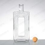 Custom Size Accepted 700ml 800ml Square Clear Transparent Whisky Vodka Glass