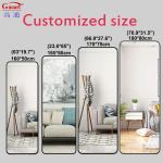 Full Rose Large Arched Frame Standing Metal Bedroom Decoration Mirror Contempora