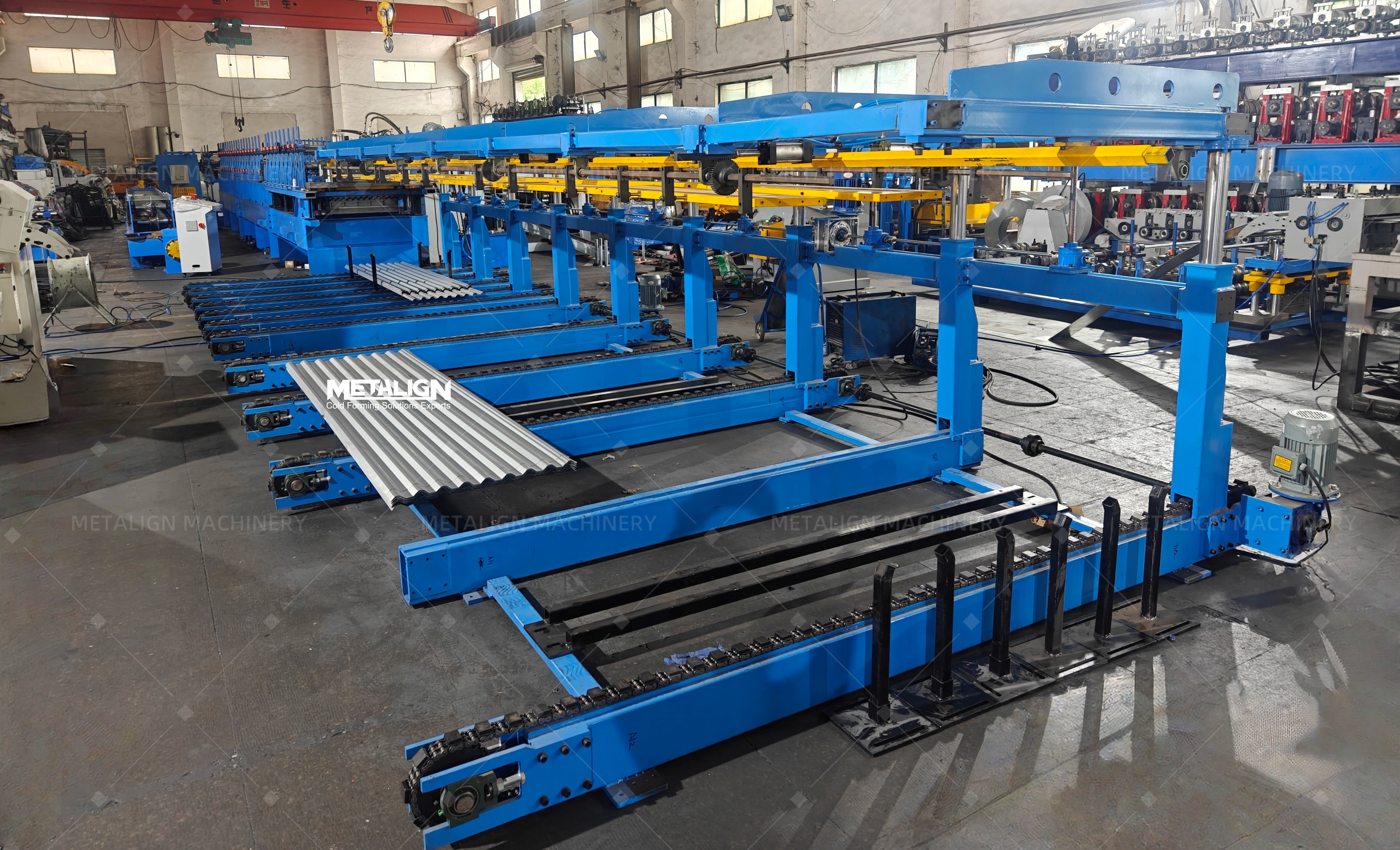 Chain Driven Roofing Roll Forming Machine with 18 Forming Stations and 5.5Kw Motor Power