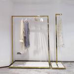 Cloth Display Stand For Shop Shelf Tempered Glass Garment Display Wall Rack