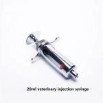 Poultry 30ml Glass Tube Syringe 34cm Metal Veterinary Syringe