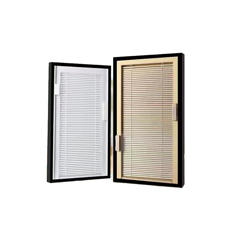 Building Insulated Glazing System Vertical Opening Mineral Blinds for Privacy Control