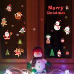Durable Christmas Wall Stickers PVC 3D Santa Claus Snowman Penguin Pattern