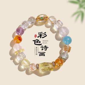 Wholesale Natural Crystal Stone Amethyst Rose Quartz Turquoise Onyx Agate Beads For Women Men 6mm 8mm 10mm Round Crystal Beads Bracelet from china suppliers