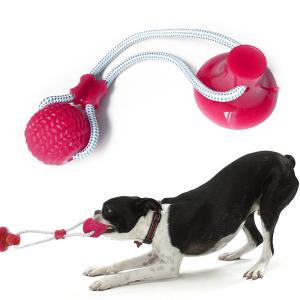Wholesale Pet Dog Self Play Tug Pull Force Vent Durable Strong Teeth Cleaning Suction Cup TPR from china suppliers