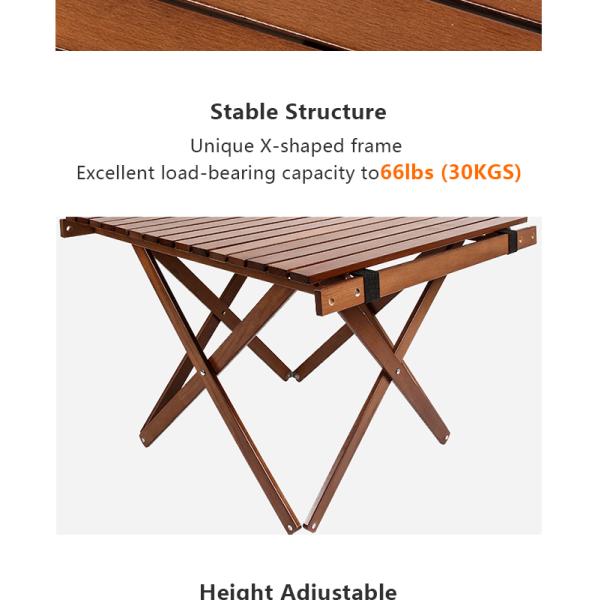 Table in folded position showing compact size