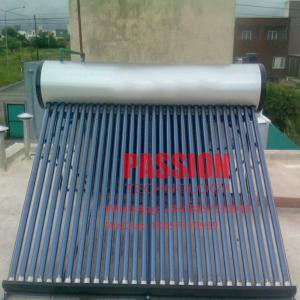 China 200L Silver Non Pressure Water Tank Enamal White Outer Tank Solar Water Heater Vacuum Tube Solar Geyser on sale