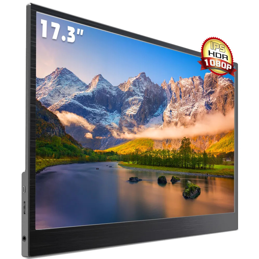 Ips Screen Hd Commercial Usb C Portable Touchscreen Monitor Game Advertising 17.3 Inch With Hi Input