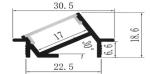 Cabinet Recessed LED Strip Profile Heat Dissipation 30*19mm Extrusion