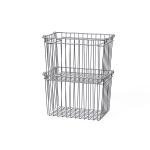 Stackable Kitchen Organizer Stainless Steel Wire Basket 260x180x80mm