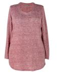Comfortable Fashion Ladies Blouse Round Neck Knitted Long Blouse With Buttons At