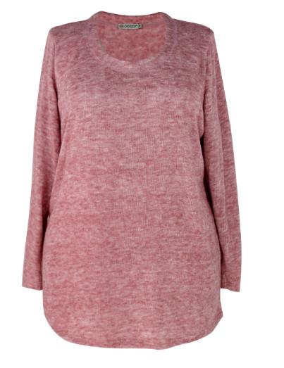 Comfortable Fashion Ladies Blouse Round Neck Knitted Long Blouse With Buttons At