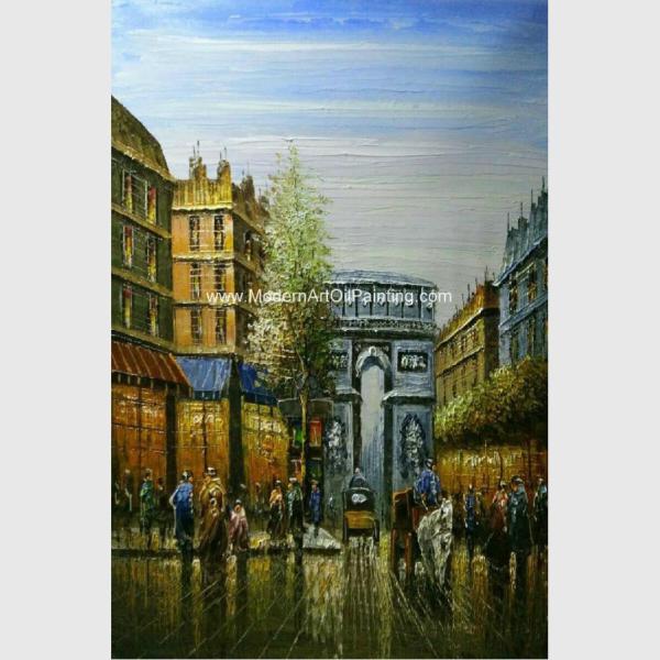 Paris Abstract Painting Eiffel Tower / Paris Street Paintings Palette Knife With