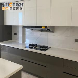 Wholesale Hotel Design Luxury Kitchen Furniture with Quartz Stone Table Top of E1 Material Grade from china suppliers
