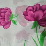 Breathable Poly Tricot 90gsm Mattress Cover Fabric Red Flower Design