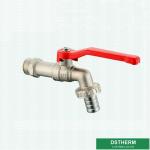 Red Aluminum Straight Handle Customized Brand Middle Weight Brass Ball Bibcock