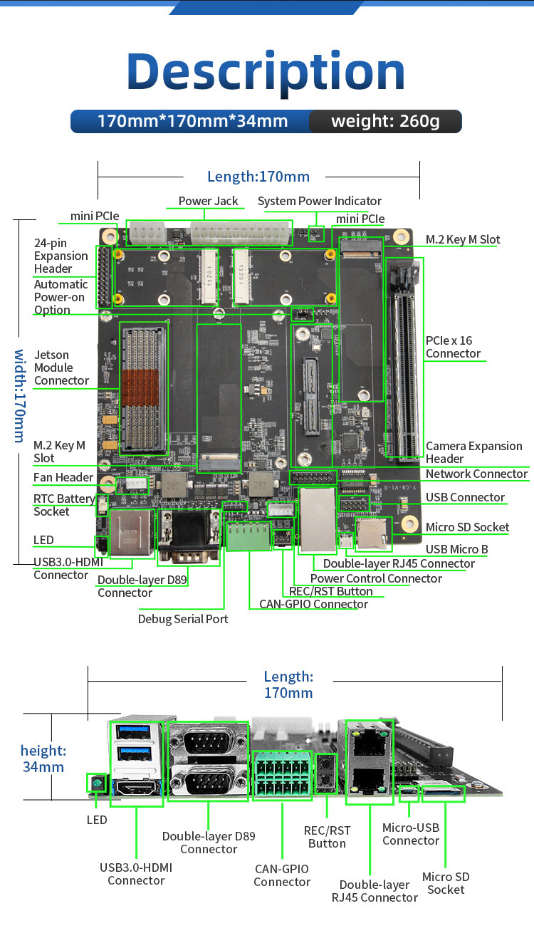 Industrial Embedded Nvidia Xavier Agx Carrier Board 40pin
