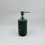 4pcs Marble Bathroom Accessories Set Dark Green With White Veins Round Shape