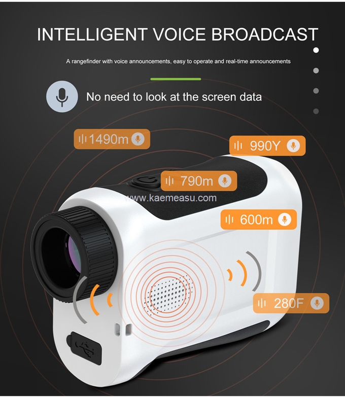 kaemeasu Rechargeable Laser Rangefinder Voice Golf Range Finder LCD Display Telescope With Side Screen J1200