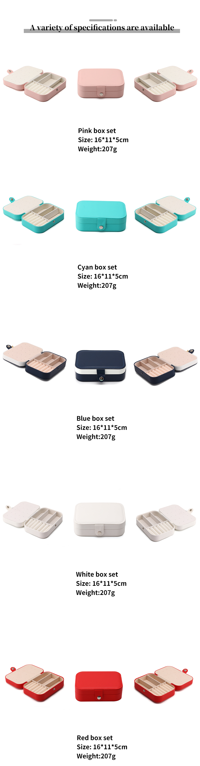 Newest Style Customized Hanhong Jewelry Packaging Box for Stud Earrings Necklace Ring
