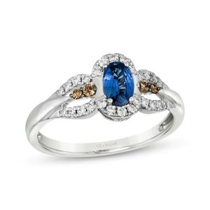 Wholesale Le Vian Oval Cut Sapphire Ring 1/5 Cttw White CZ 14K Vanilla Gold from china suppliers