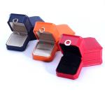 11*11*5.5cm Customized Color Ring Design PU Leather Jewelry Box for Necklace