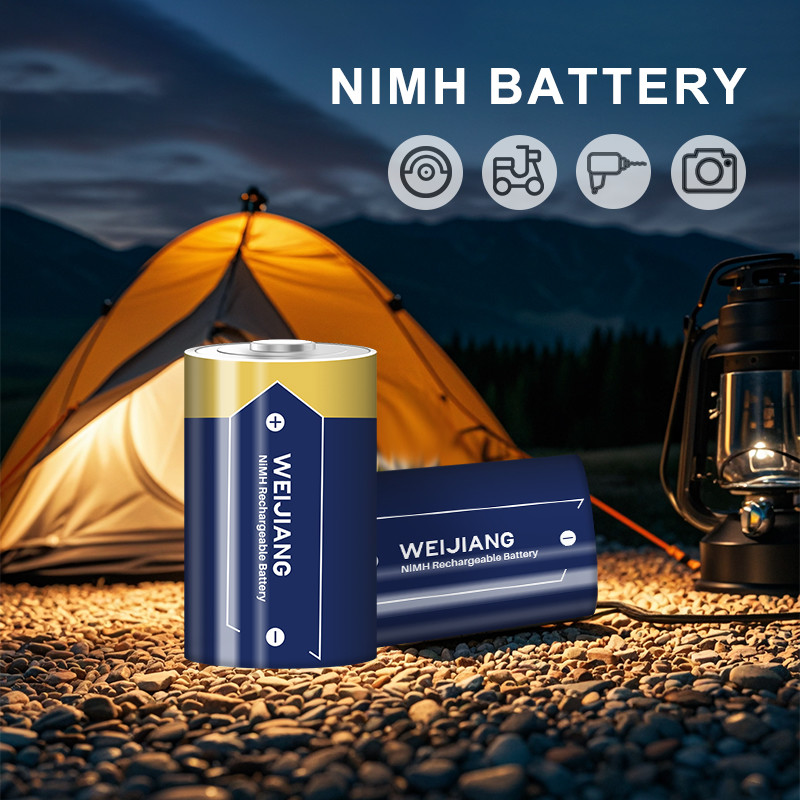 Cylindrical NiMH Rechargeable Battery 8000mAh D NiMH Battery Cell For Flashlights