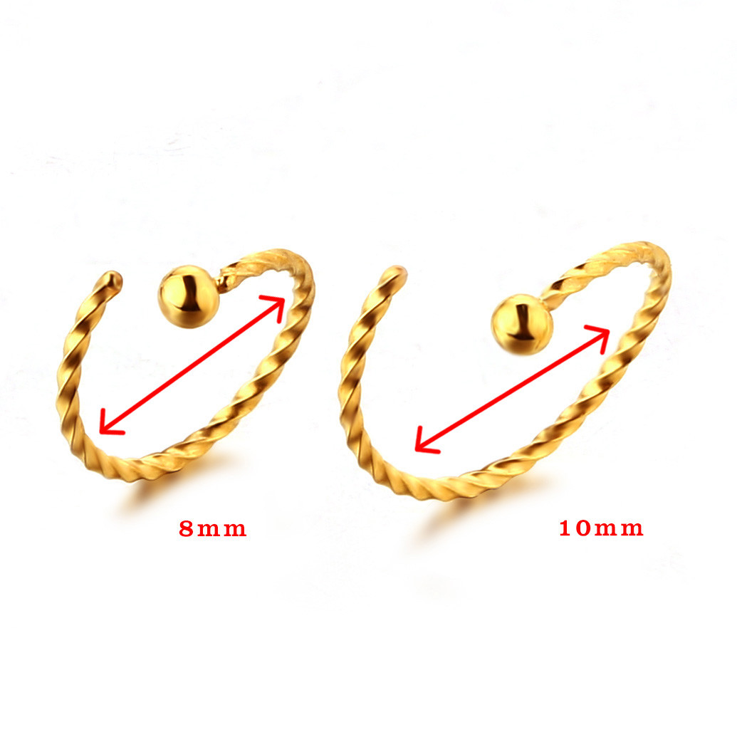 Women new korea style body piercing jewelry gold plated nose ring