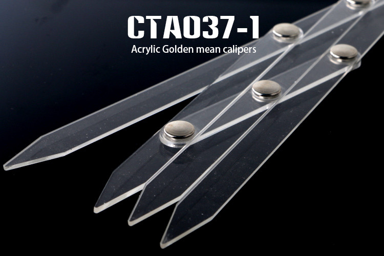 OEM Acrylic Golden Mean Calipers , Fibonacci Gauge , Golden Ratio Design Tool