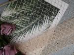 Khaki Diamond Shape Red Beaded Embroidery Fabric For Evening Dress
