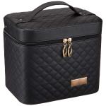 Women PU Leather Makeup Train Case With Mirror