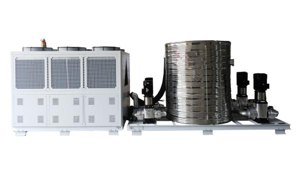 Durable Air Cooled Industrial Chiller 40HP 113.58 KW/Hr With Water Tower / 6 Pcs