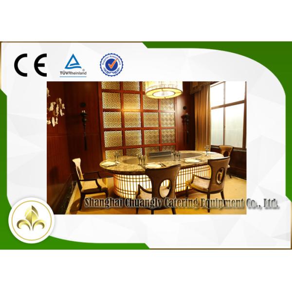 Indoor Commercial Griddle Plate Built In Hibachi Grill Oval Shape For Beef Mutton Chicken
