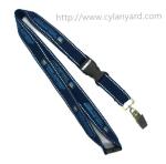 Swivel metal card jaw clip polyester lanyards, id badge lanyard with metal jaw