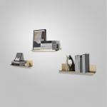 Floating Golden Aluminium Wall Shelves Decorative 550mm For Bedroom