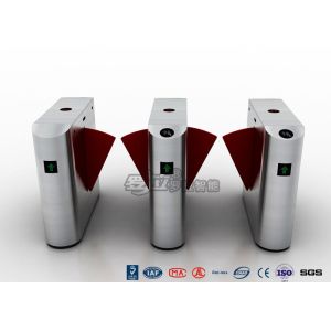 Entrance Flap Pedestrian Turnstile Gate SUS 304 With Fingerprint Recognition
