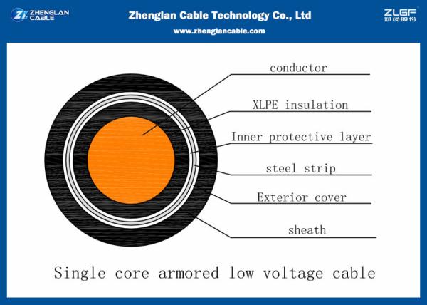 Nominal Section：1*50~1*1000mm² 1 Core Al/CU XLPE Insulated, Steel Tape Armoured,