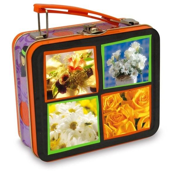 Custom Metal Lunch Tin Box With Handle On Top Thickness 0.23mm , UV Coating