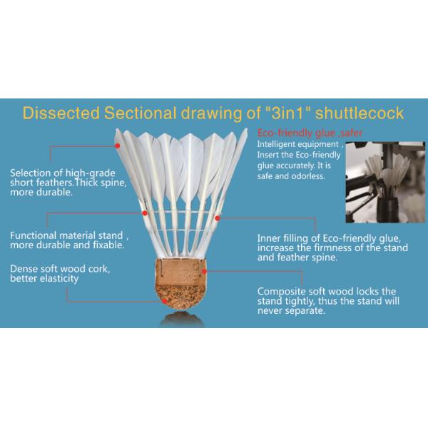 Durable Stable Hybrid Shuttlecock Goose Feather Badminton Shuttlecock For Training