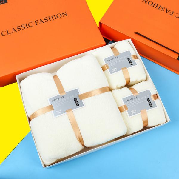 Thick Coral Fleece Soft Absorbent Microfiber Towel Set 1 Set 35*75 70*140 Custom