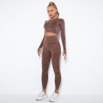 290gsm Women Activewear Sets Women Gym Clothes Seamless Tie Dye Print