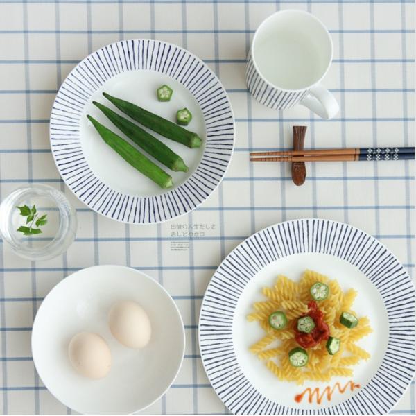 Japanese Style Printing Casual Bone China Dinnerware Gift Packing For Promotion