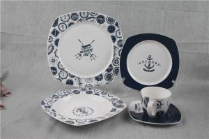 Wholesale 20pcs Special Bone China Dinnerware Sets Square Shape With Captain Design from china suppliers