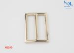Double Loop Metal Slide Buckle Light Gold Color 37mm Inner Size Zinc Alloy For